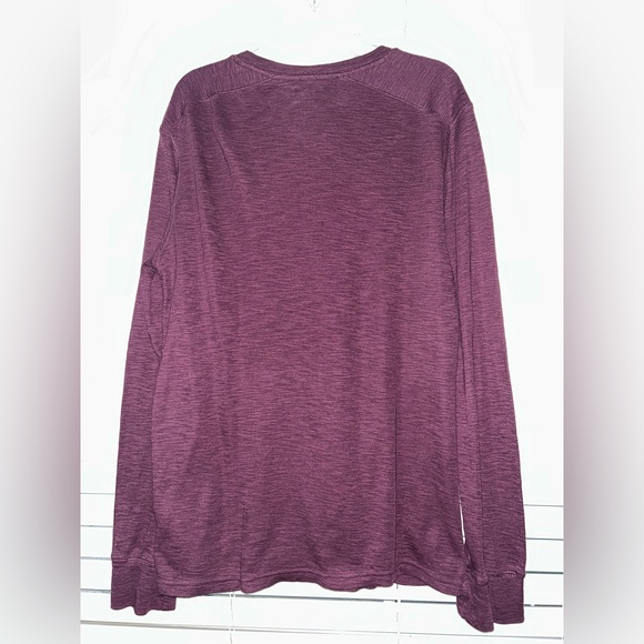 Burgundy Long Sleeve Henley - Picture 3 of 5